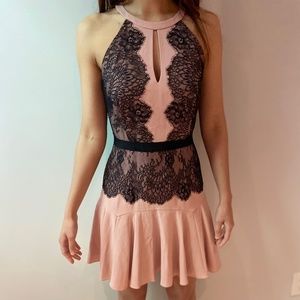 BCBGMaxazria shadow blush leyla dress